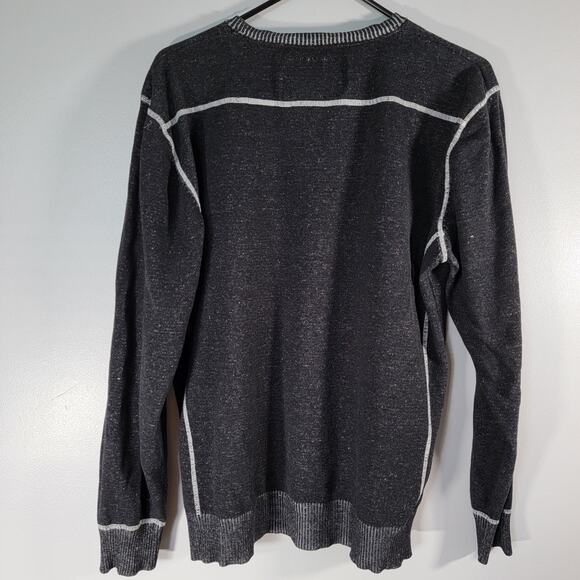 BKE Y2K Black Sweater Mens L 100% Cotton Preppy Casual Athletic Fit Ski Chalet - Picture 2 of 7